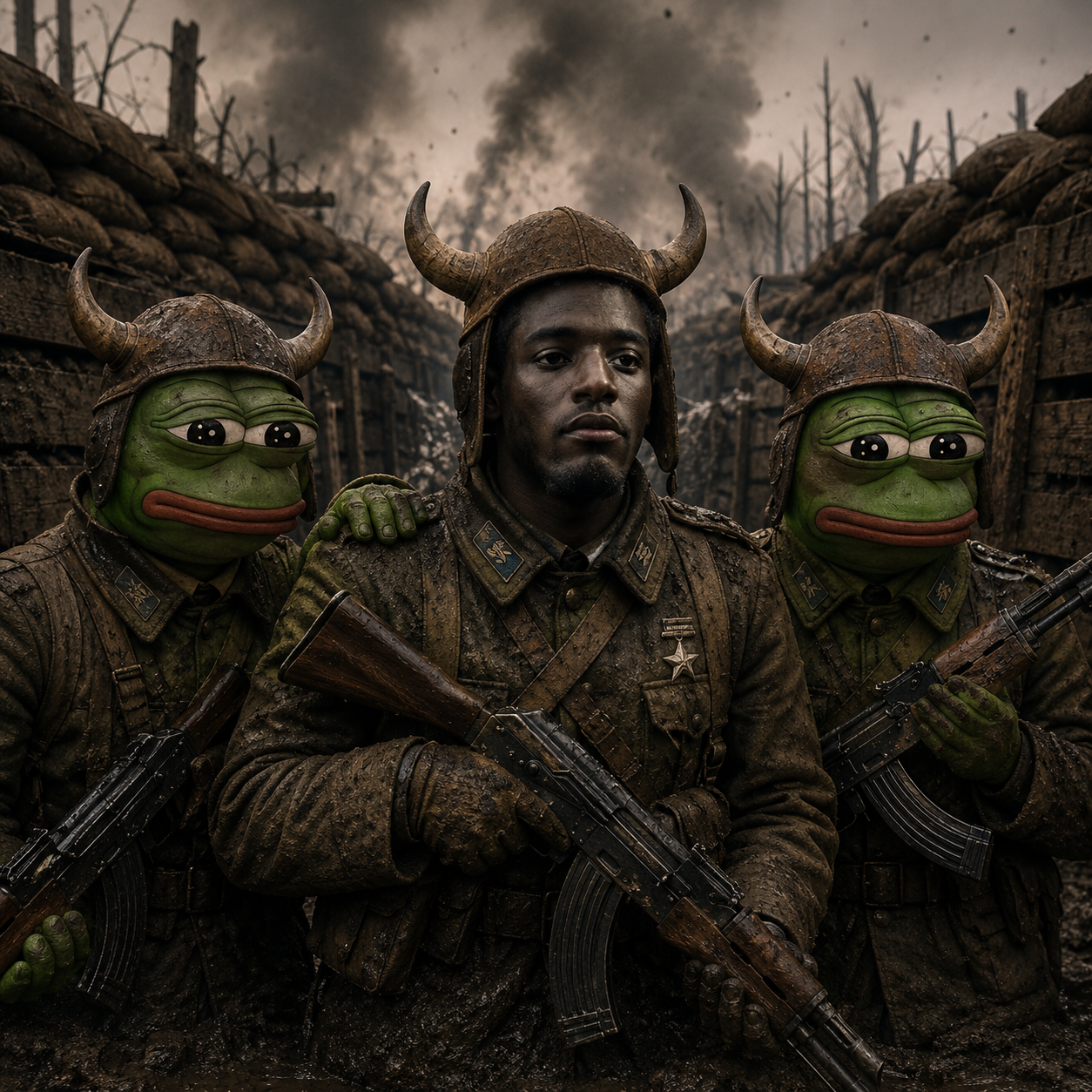 SOLbull soldiers holding the line in the muddy trenches