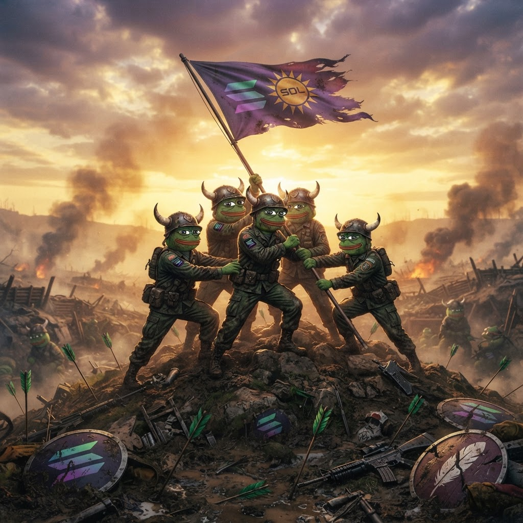 SOLbull soldiers raising the Solana flag in victory